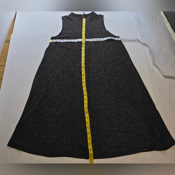 Retro sleeveless cocktail swing dress, black threaded with silver,, XL - Picture 7 of 16